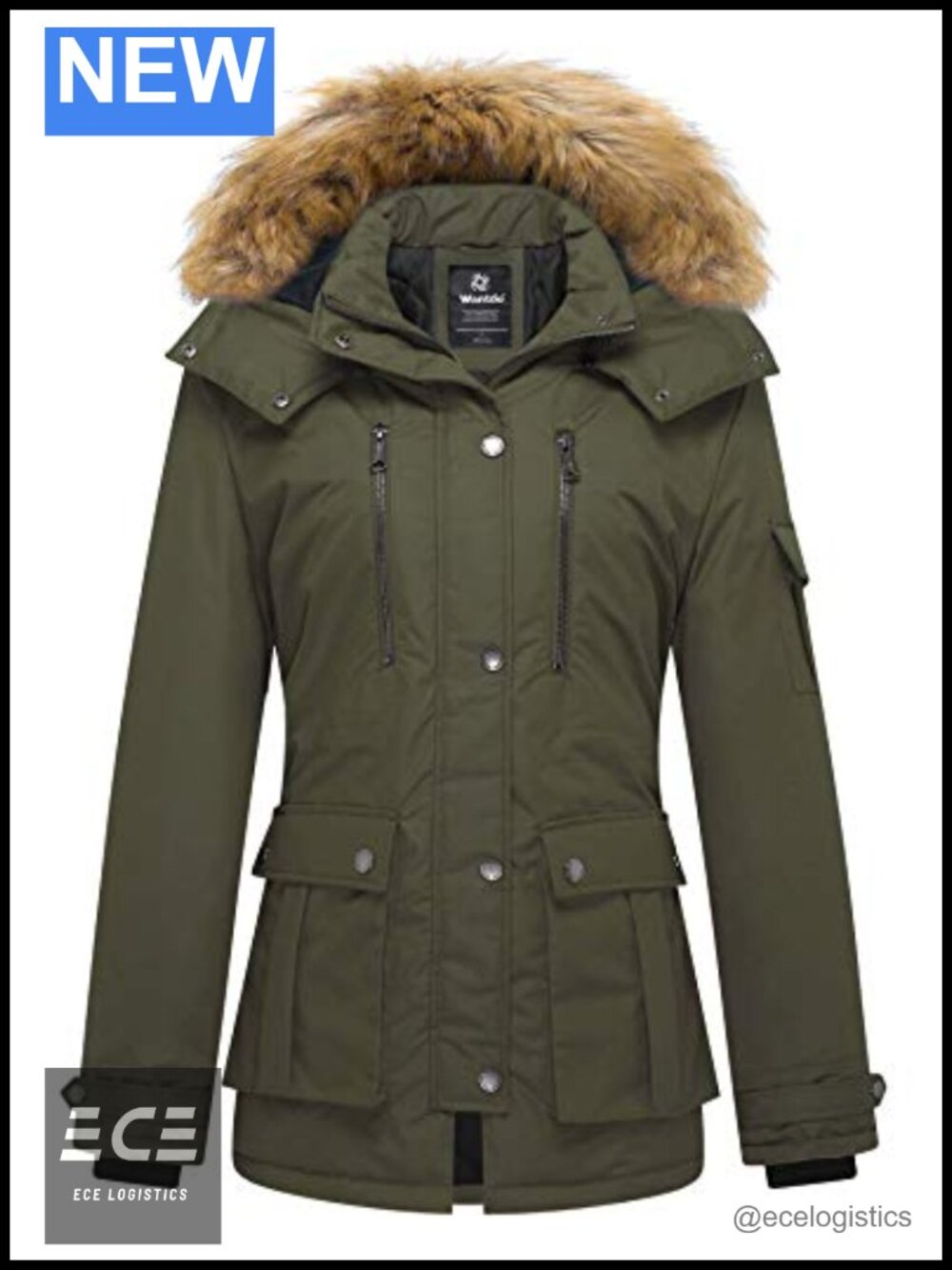 Women's Quilted Winter Puffer Parka Coat Hood